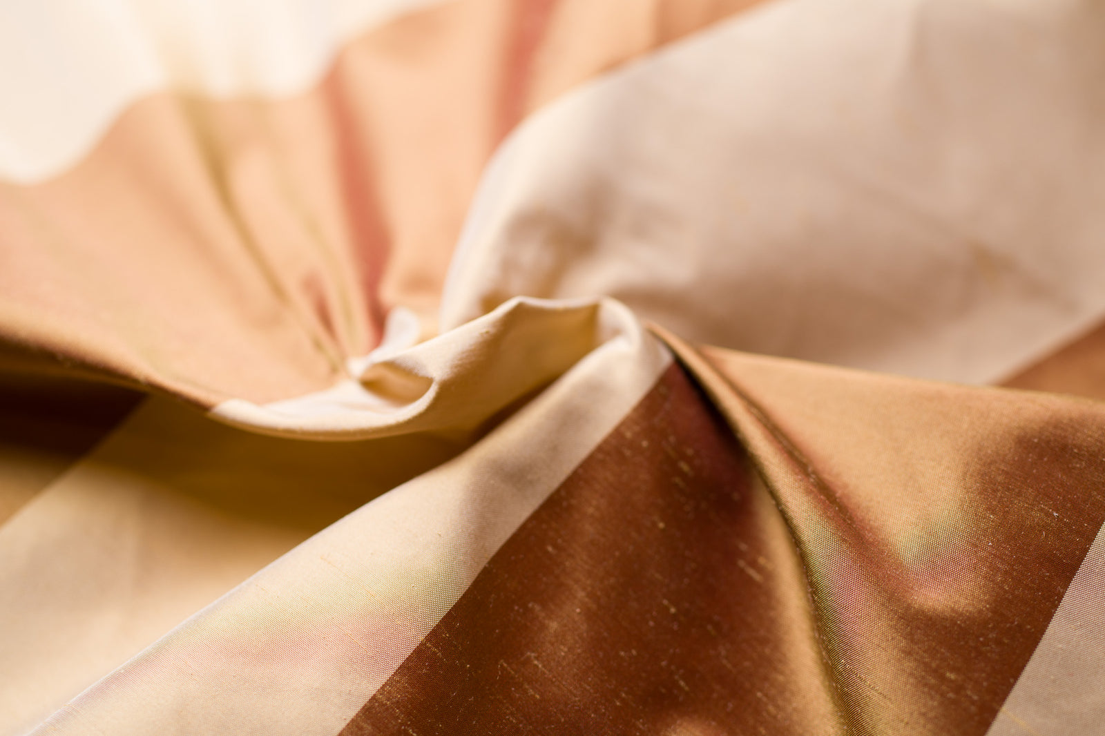 Gold on Gold Wide Stripe Silk Shantung