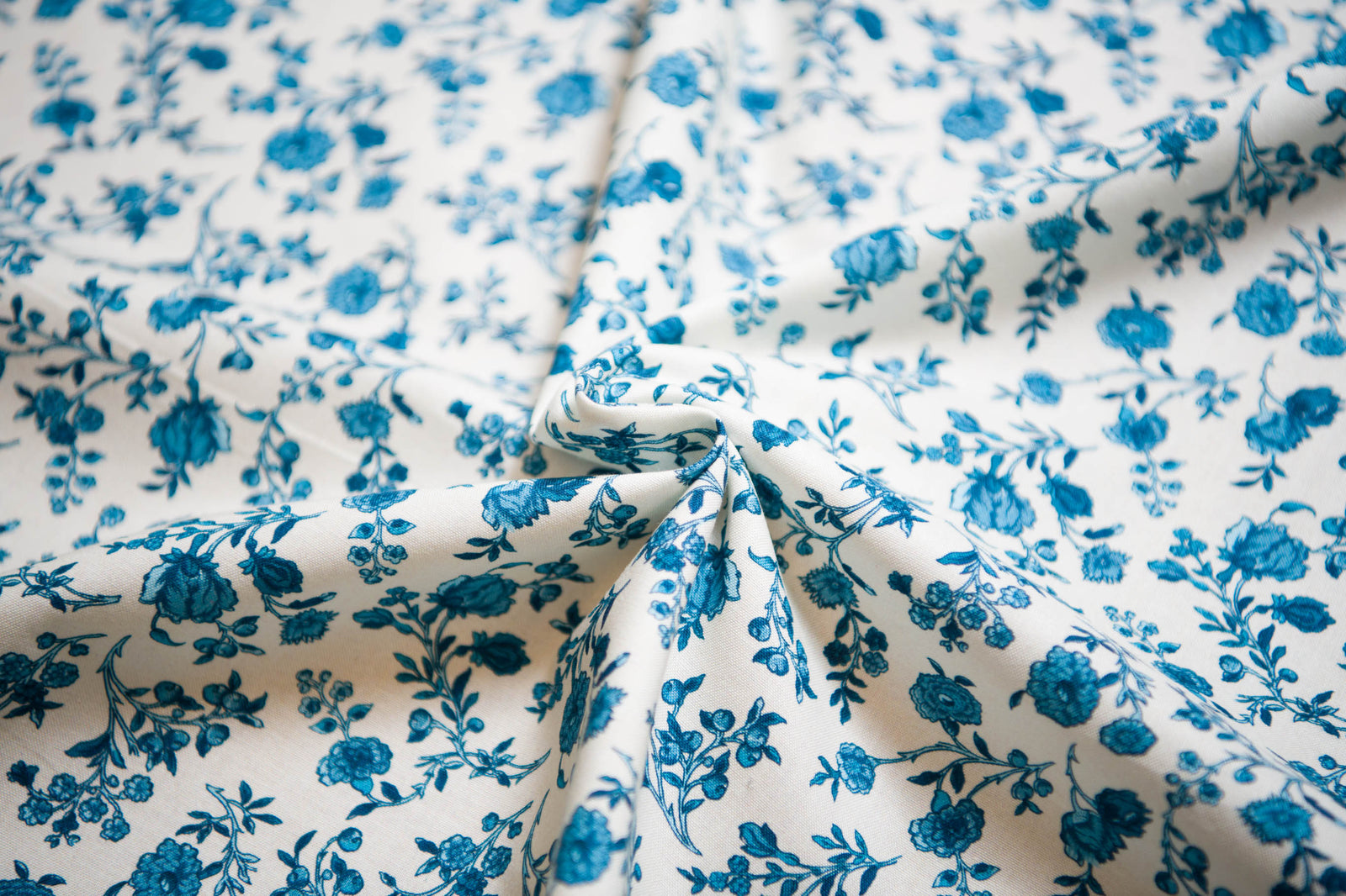 Hamilton Blue Floral Reproduction Fabric