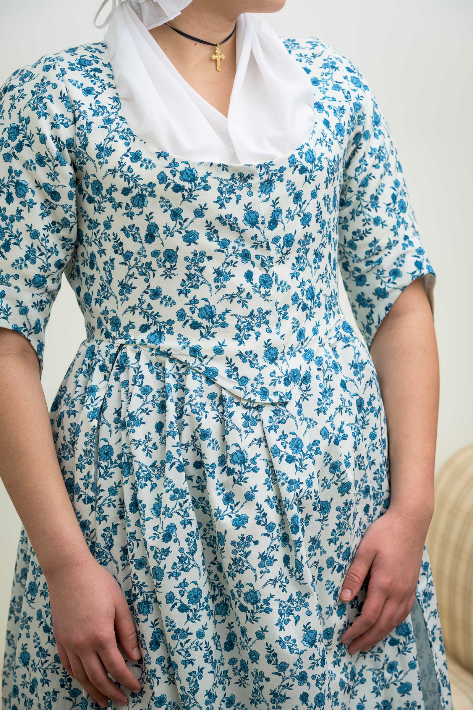 Pieced Back Italian Gown | Hamilton Blue | 1770 - 1785