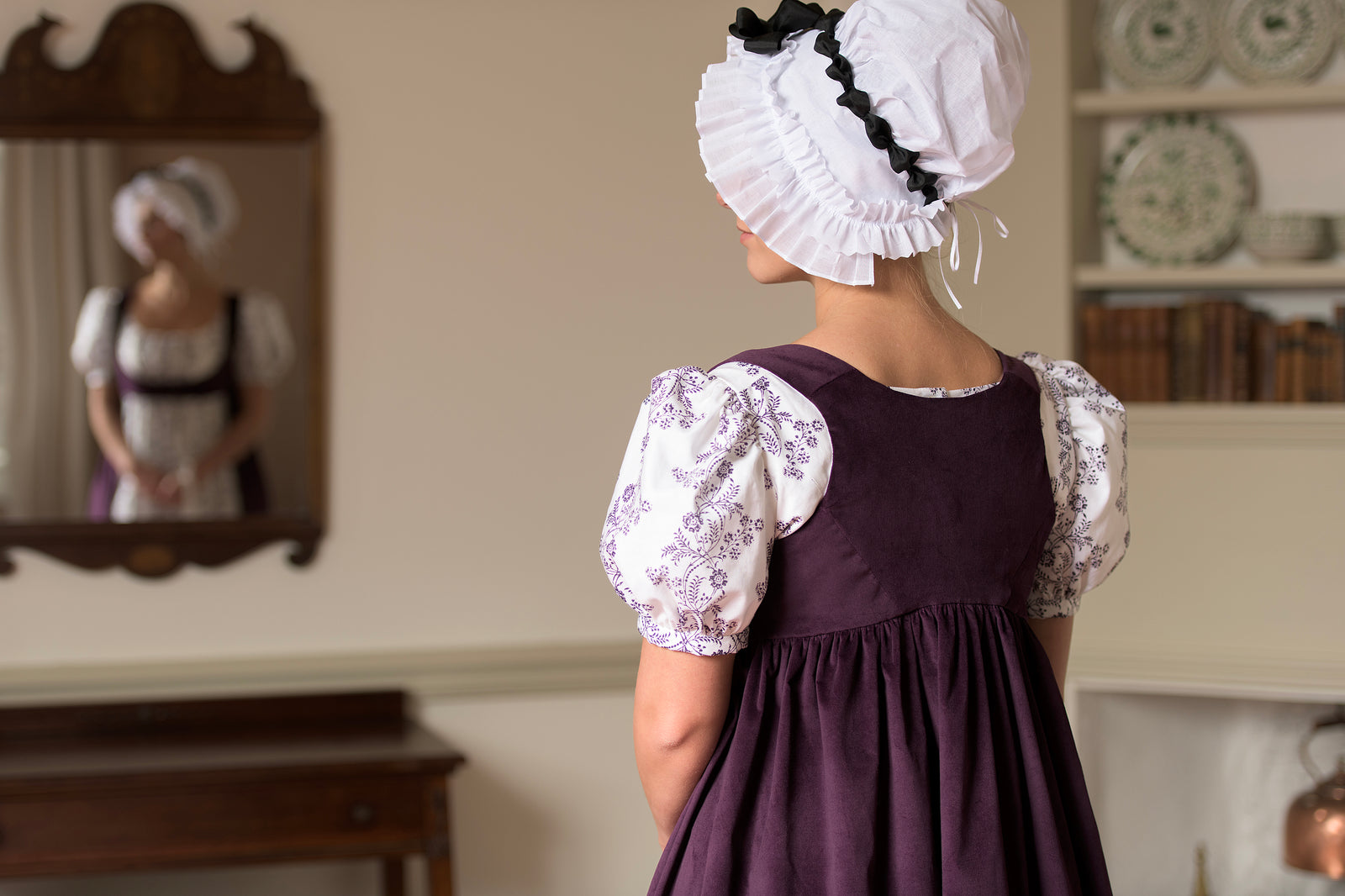 Cotton Velvet Open Robe | Plum