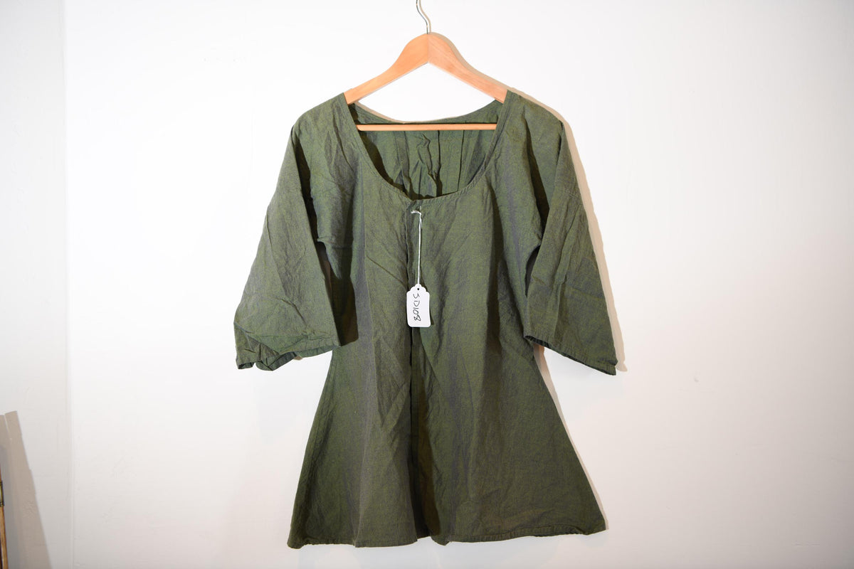Green Cotton Short Gown | SD108