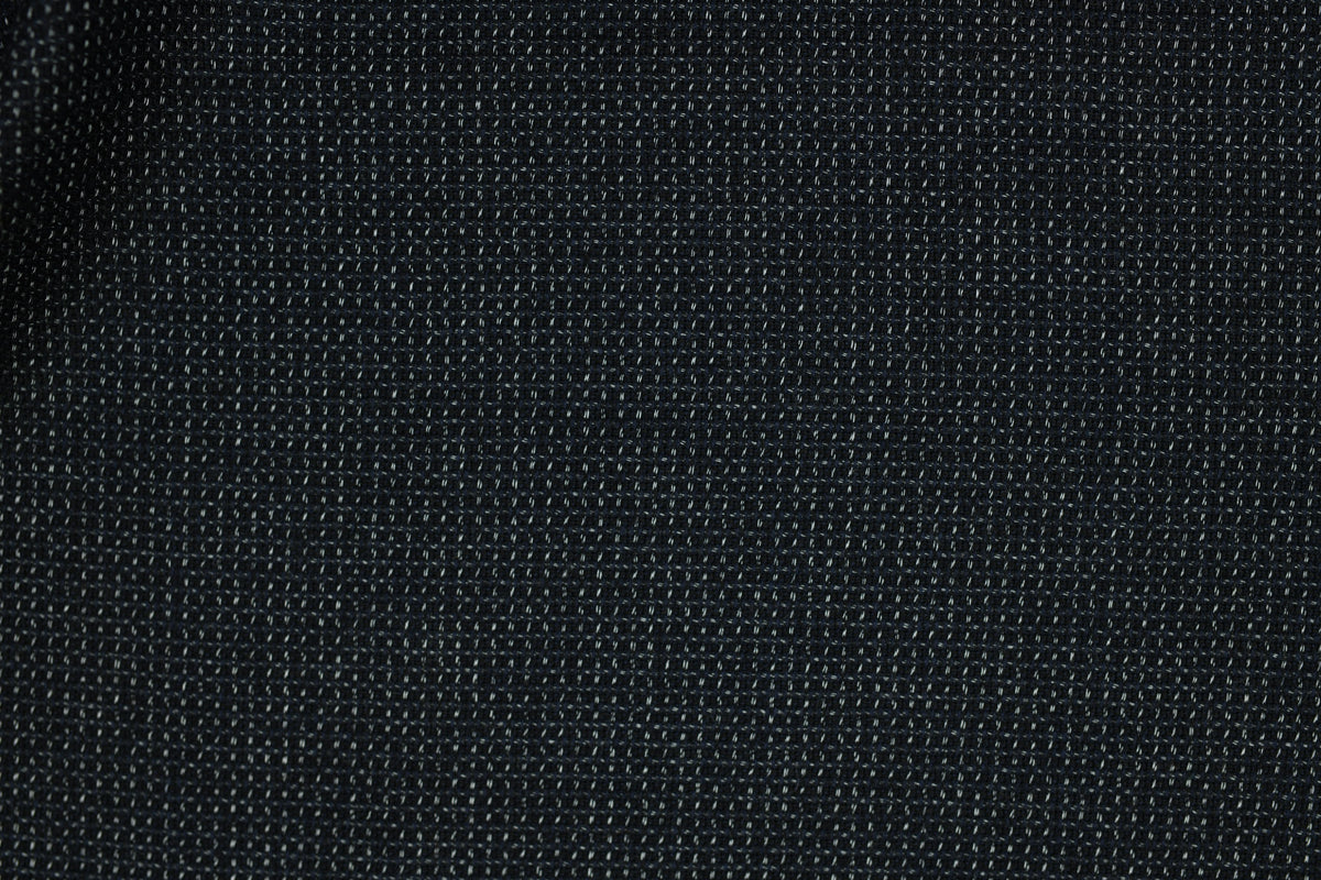Black Woven Dot Italian Wool Suiting