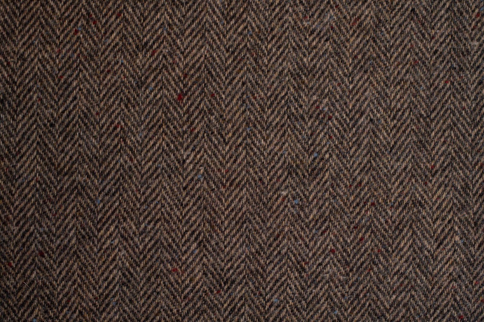 Brown and Tan Herringbone Wool Flannel