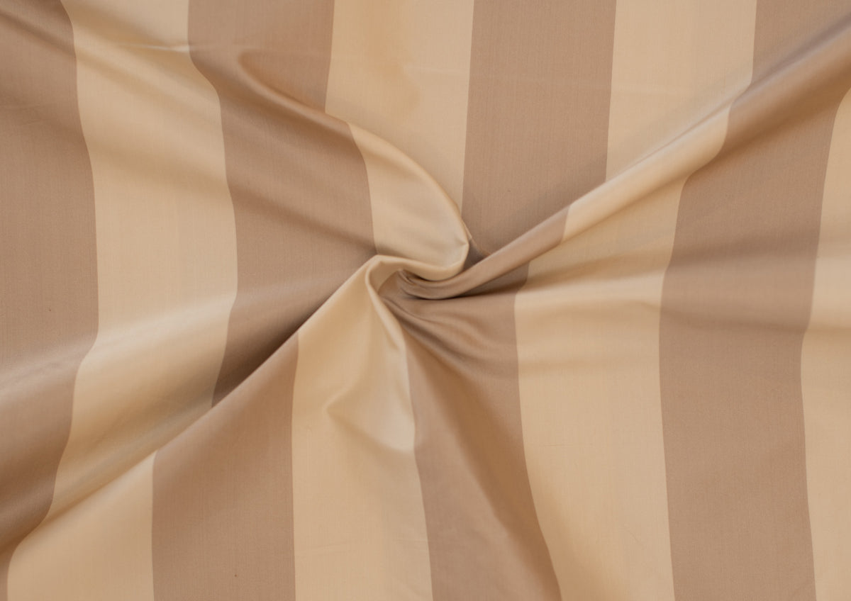 Cream and Tan 1.5&quot; Wide Striped Silk