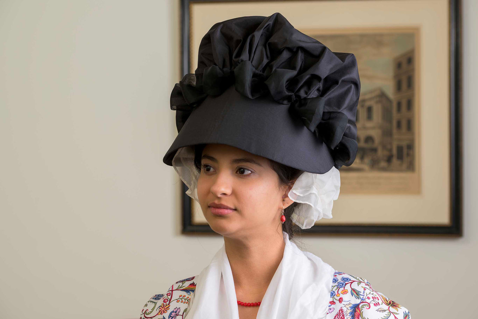 Trimmed Silk Bonnet