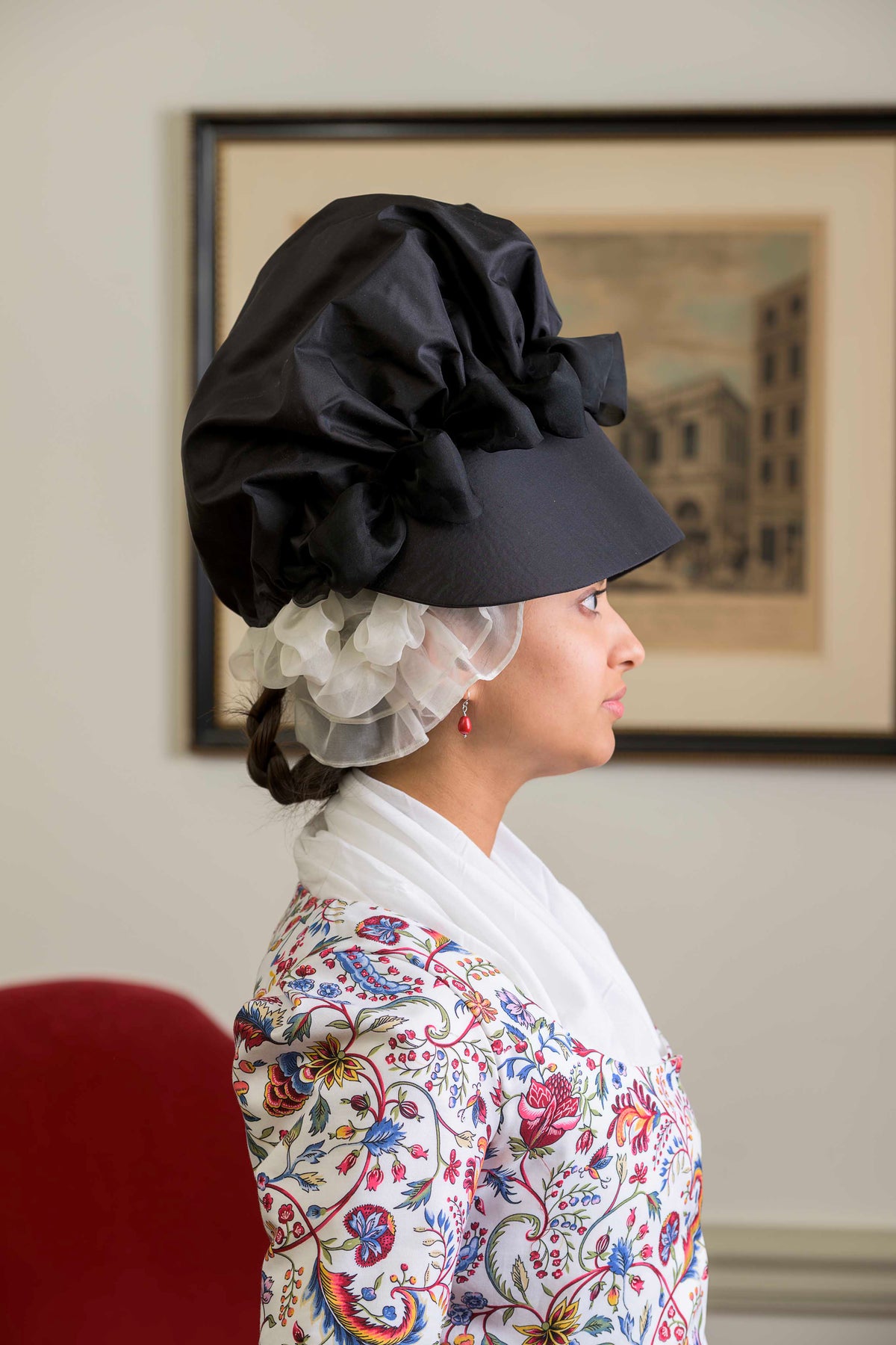 Trimmed Silk Bonnet