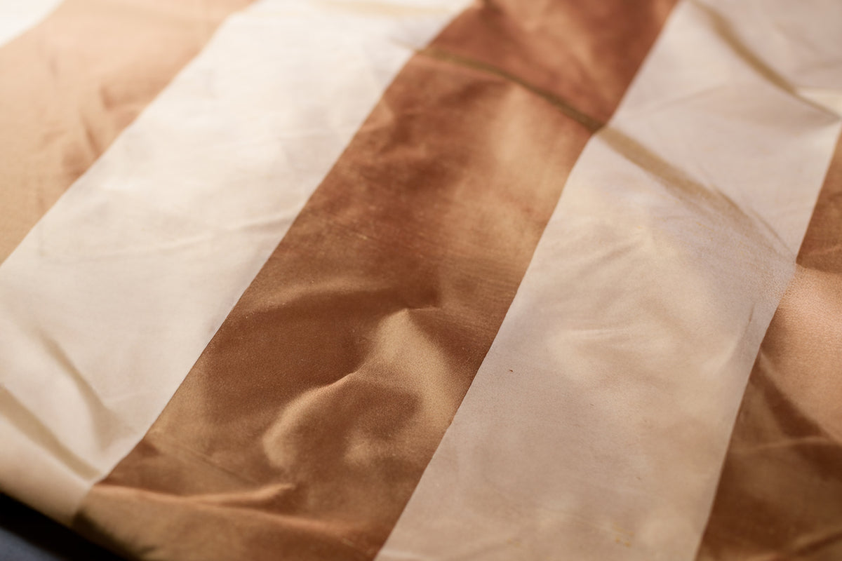 Gold on Gold Wide Stripe Silk Shantung