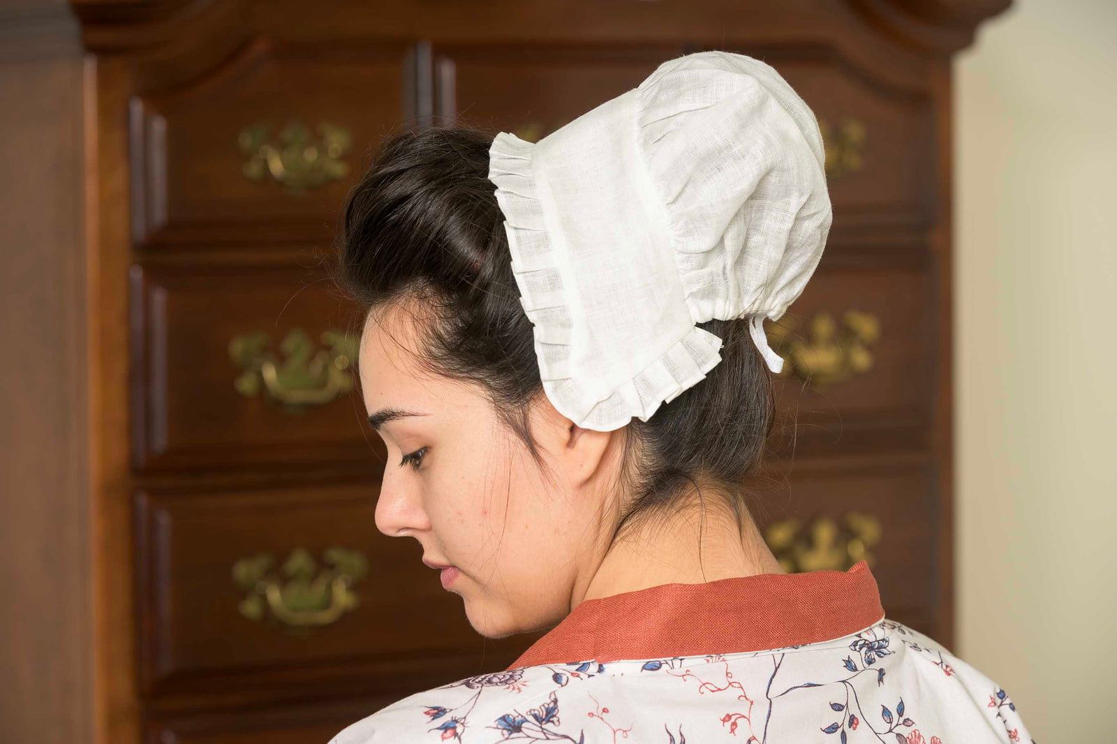 Pleated Linen Cap