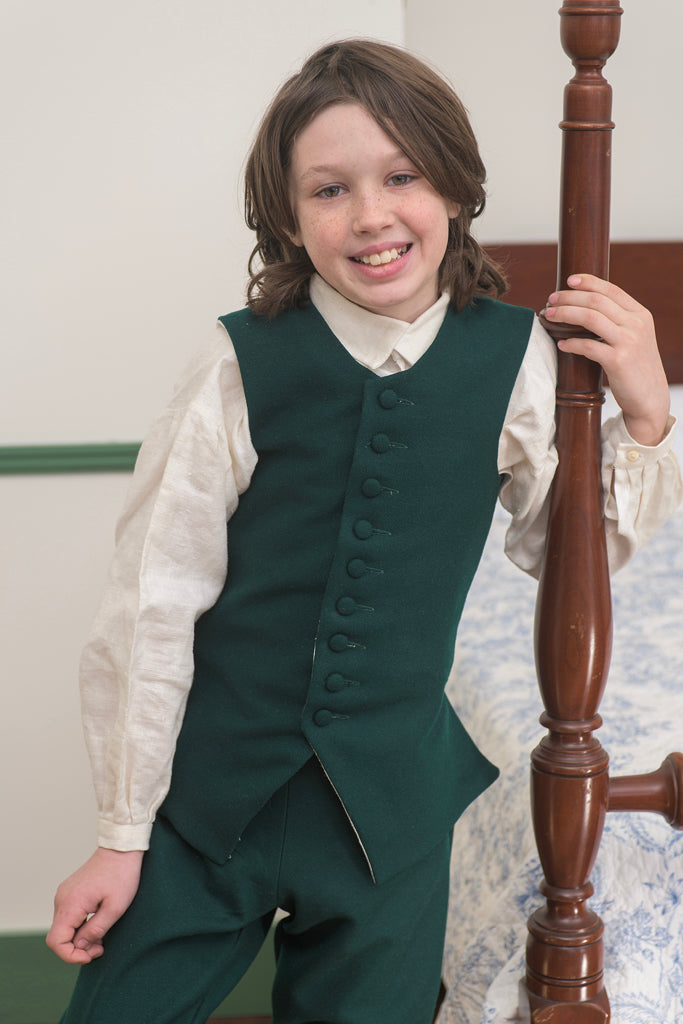 Boys Waistcoats | Green Wool