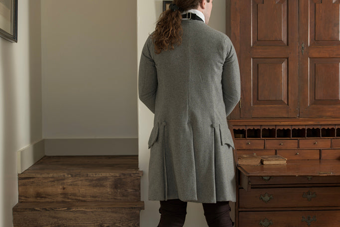 1770's Woolen Frock Coat - Short Collar | Gray