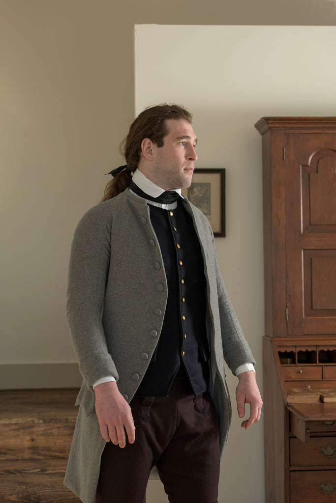 1770&#39;s Woolen Frock Coat - Short Collar | Gray