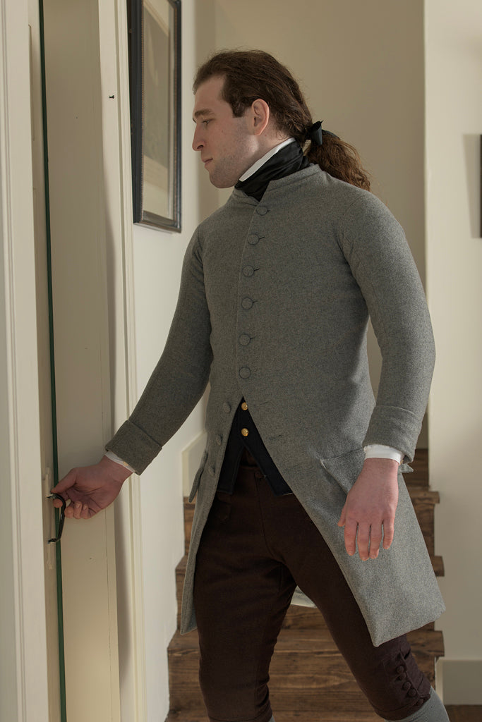 1770's Woolen Frock Coat - Short Collar | Gray