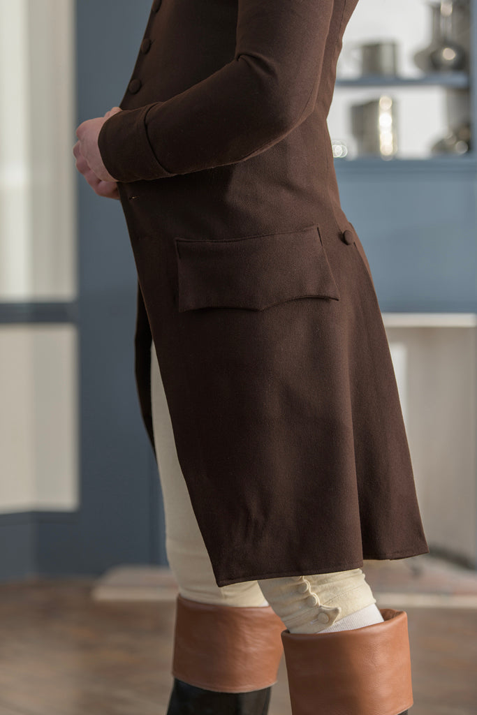 1770&#39;s Woolen Frock Coat - Falling Collar | Brown