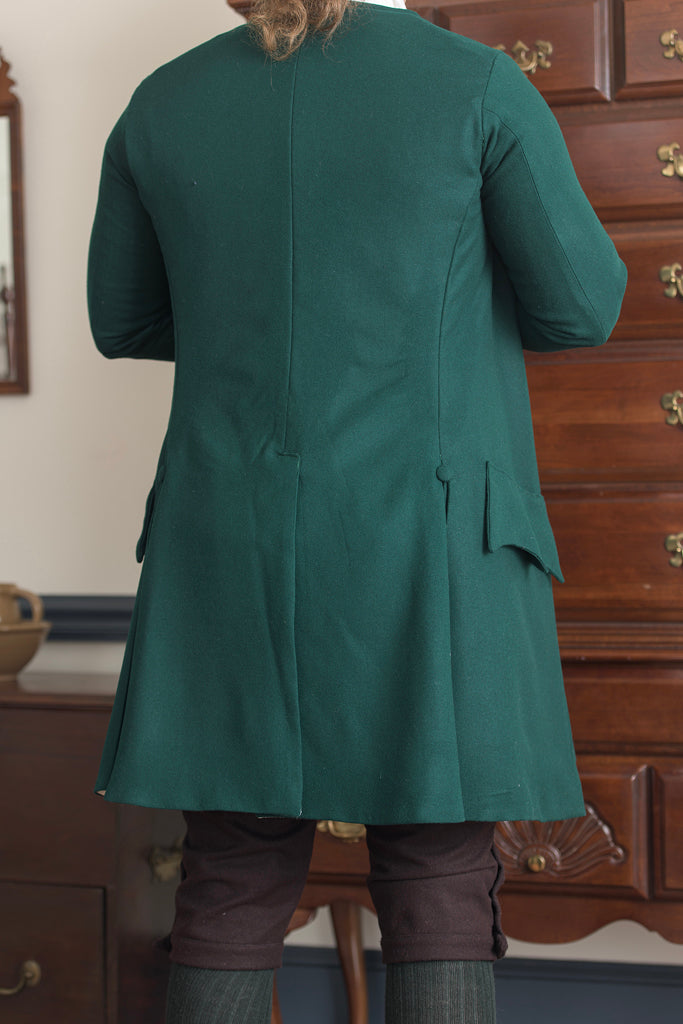 1770's Woolen Frock Coat - Short Collar | Green