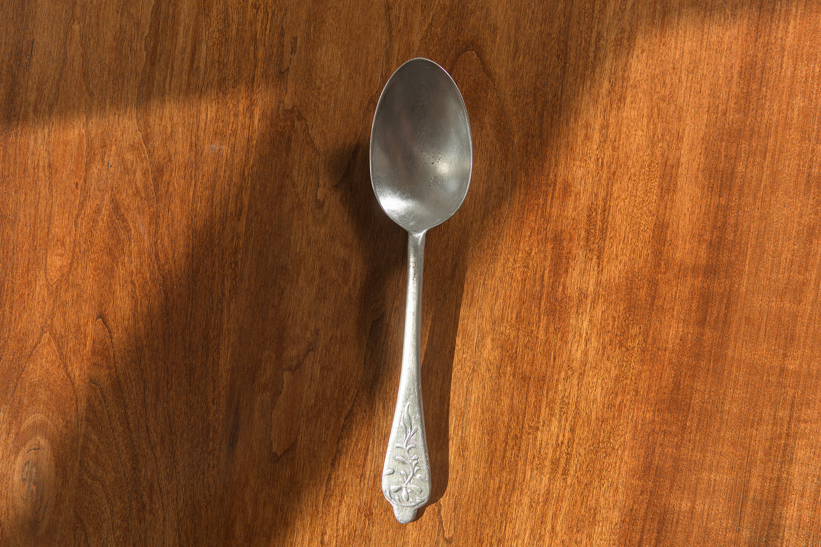 Floral Pewter Spoon