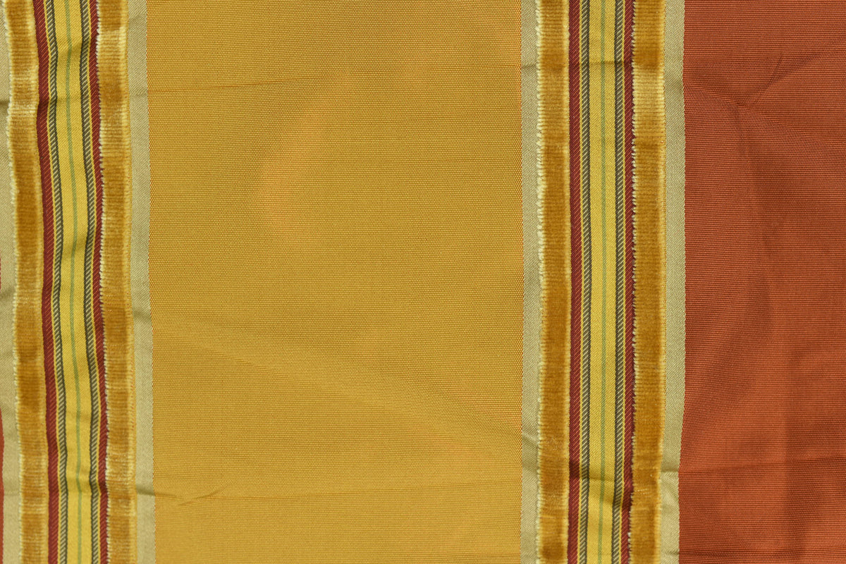 Tuscan Velvet Stripe Silk Taffeta