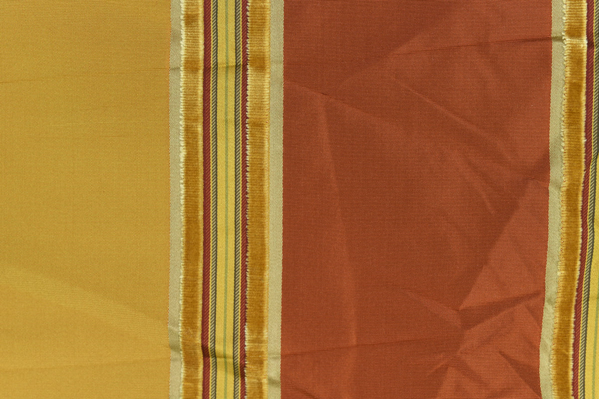 Tuscan Velvet Stripe Silk Taffeta