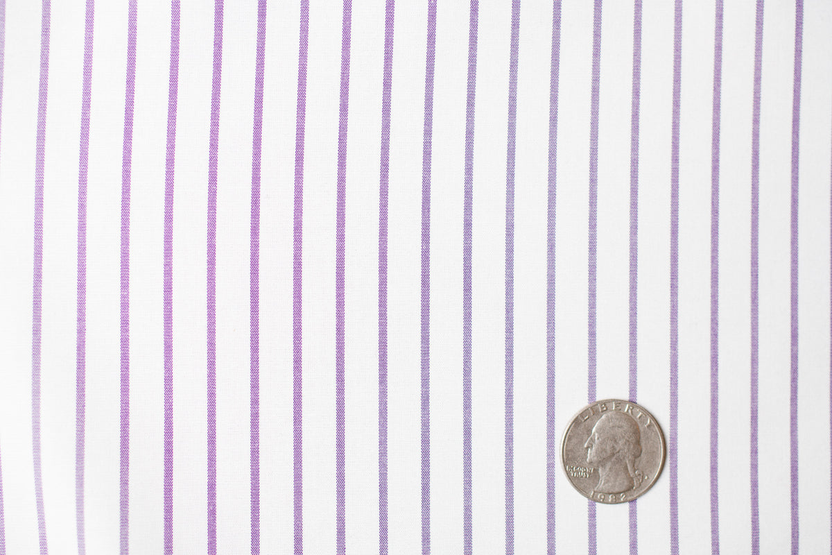 White with Lilac Stripe