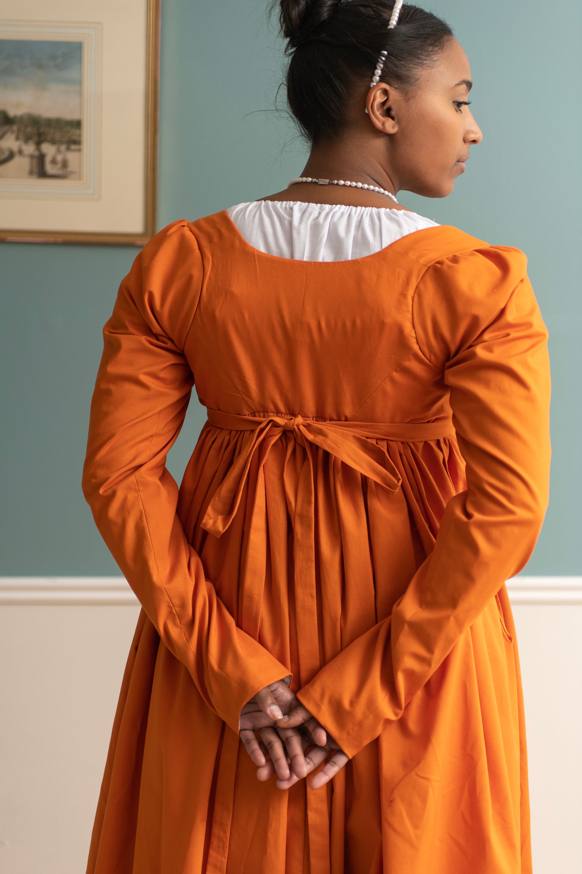 Sunset Orange Long Sleeve | Regency Gown