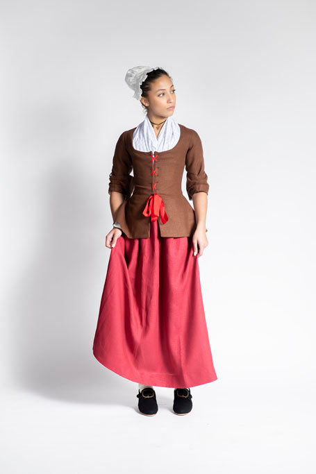 18th Century Women&#39;s Jacket from Samson Historical - Brown Linen Fetching