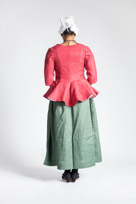 18th Century Women&#39;s Jacket from Samson Historical - Red Linen Provincial