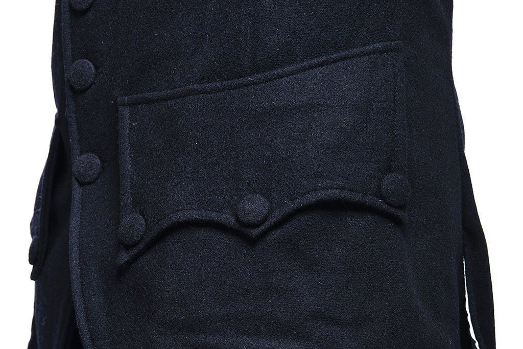 Blue Wool 18th Century Civilian Jacket Pocket Details