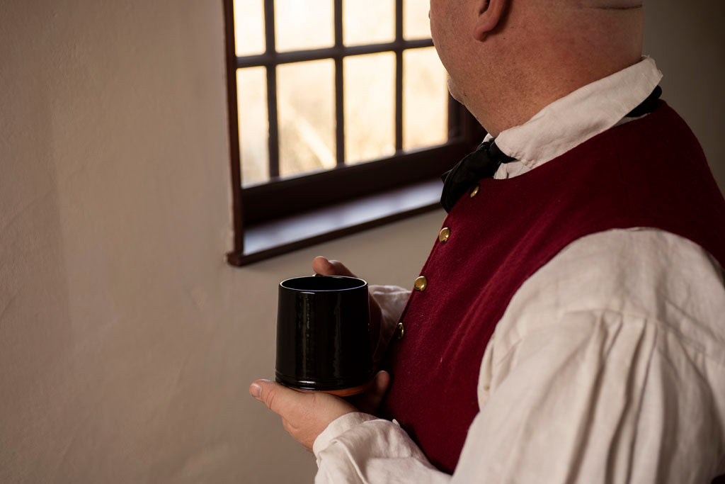 Reproduction Black Glazed Redware Mug