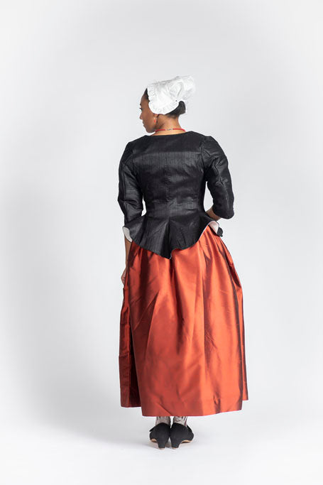 18th Century Women&#39;s Jacket from Samson Historical - Black Silk Perky