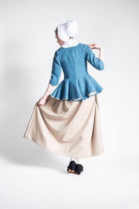 18th Century Women&#39;s Jacket by Samson Historical - Blue Linen Provincial