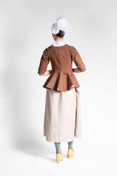 18th Century Women&#39;s Jacket from Samson Historical - Brown Linen Provincial