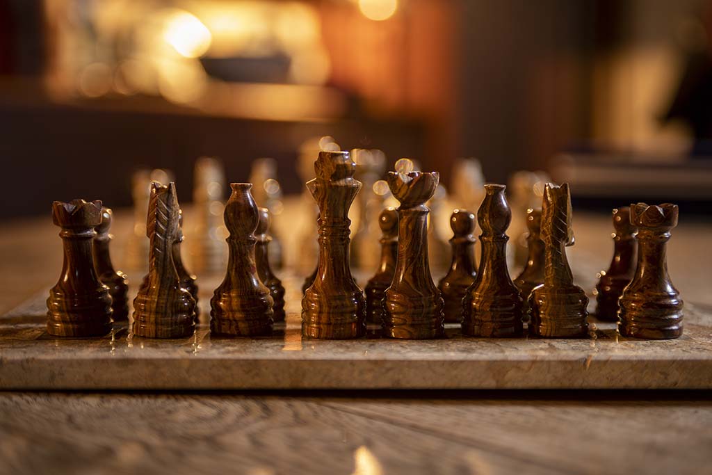 Brown & Tan Marble Chess Set