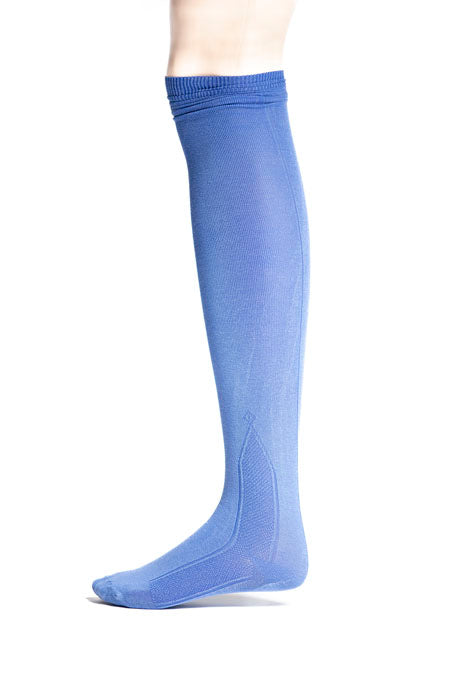 Clocked Silk Stockings in blue