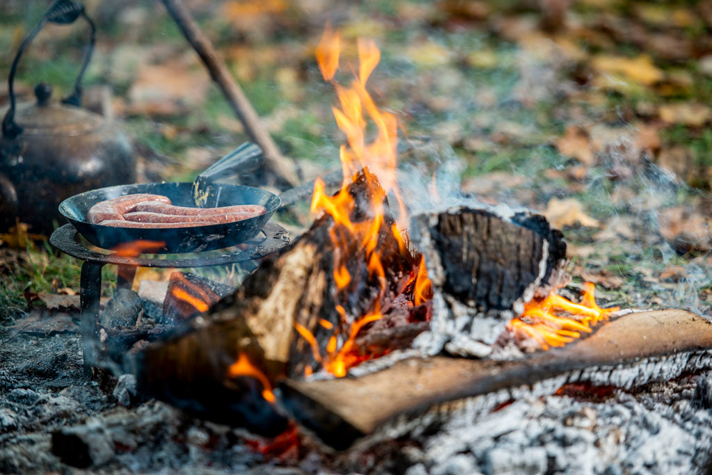 Forged Folding Skillet for Open Fire Cooking