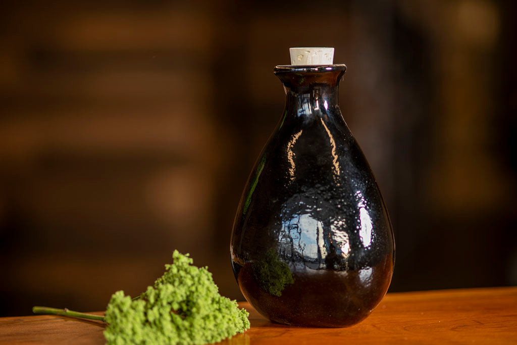 18th Century Green Glass Flask