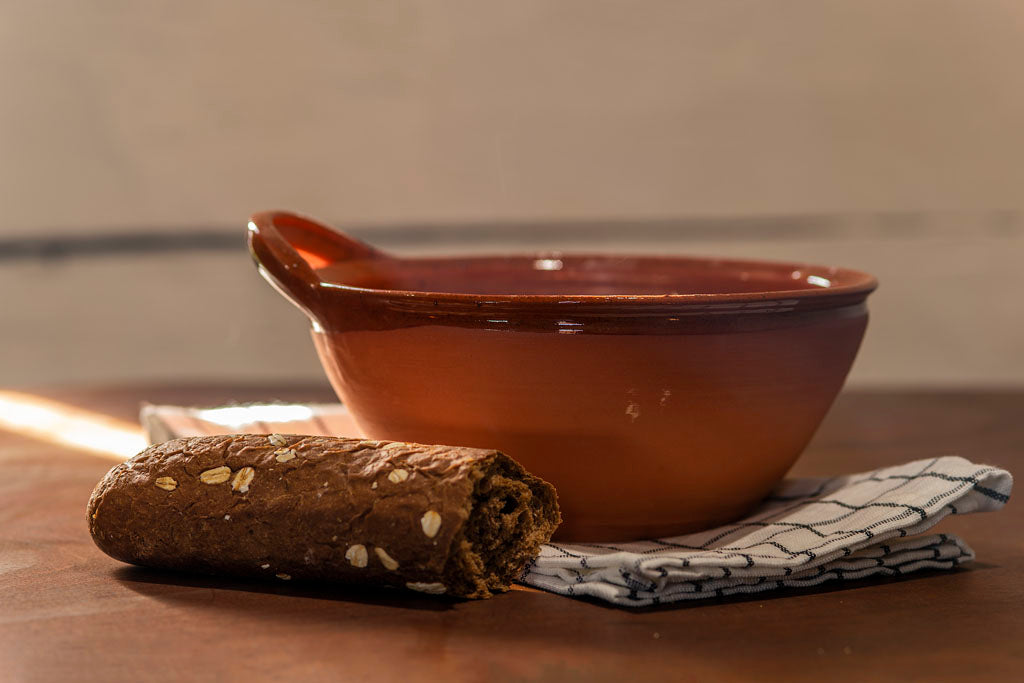 18th Century Reproduction Redware Porringer from Samson Historical