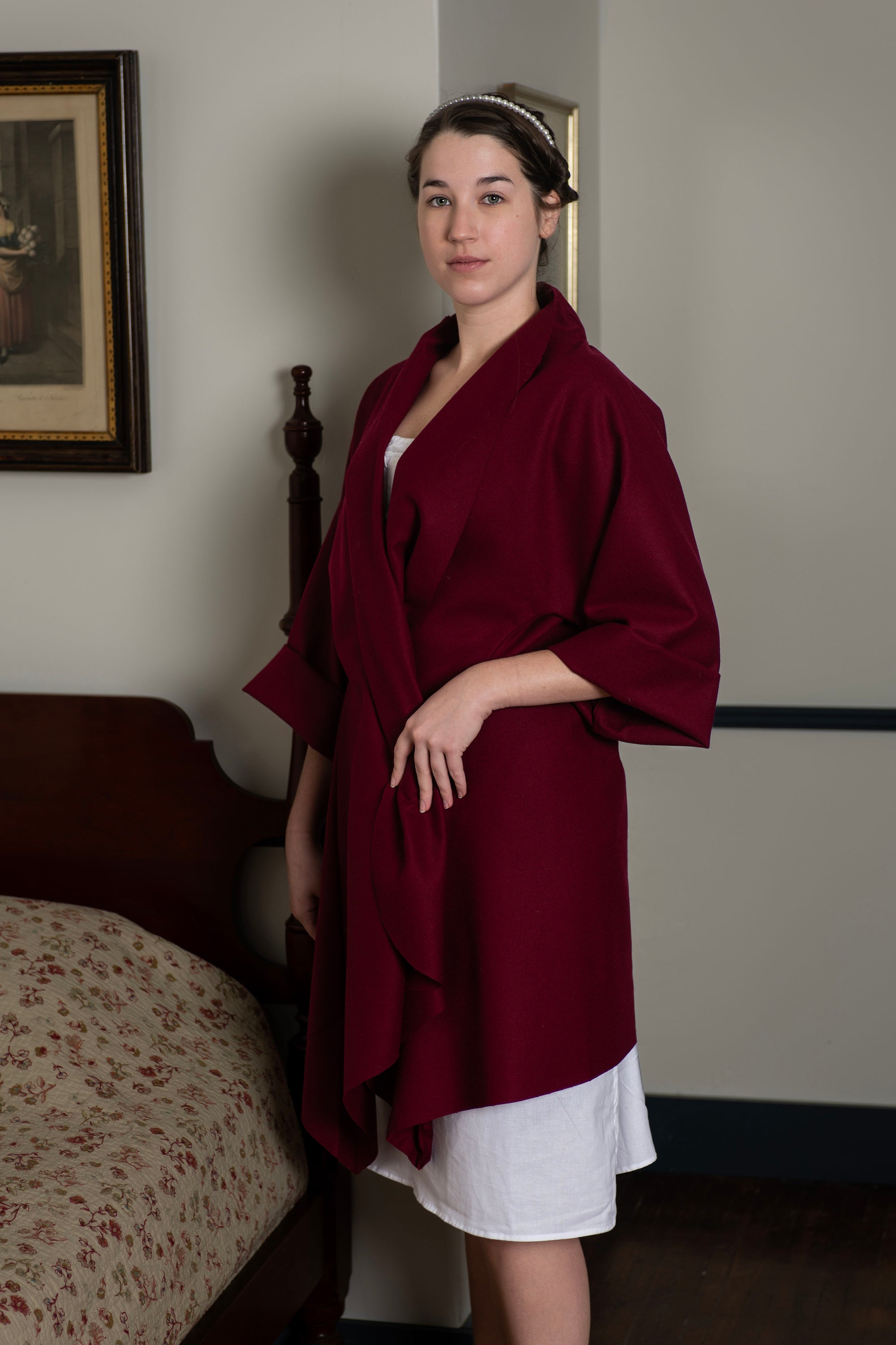 Wool Bedgown - Maroon