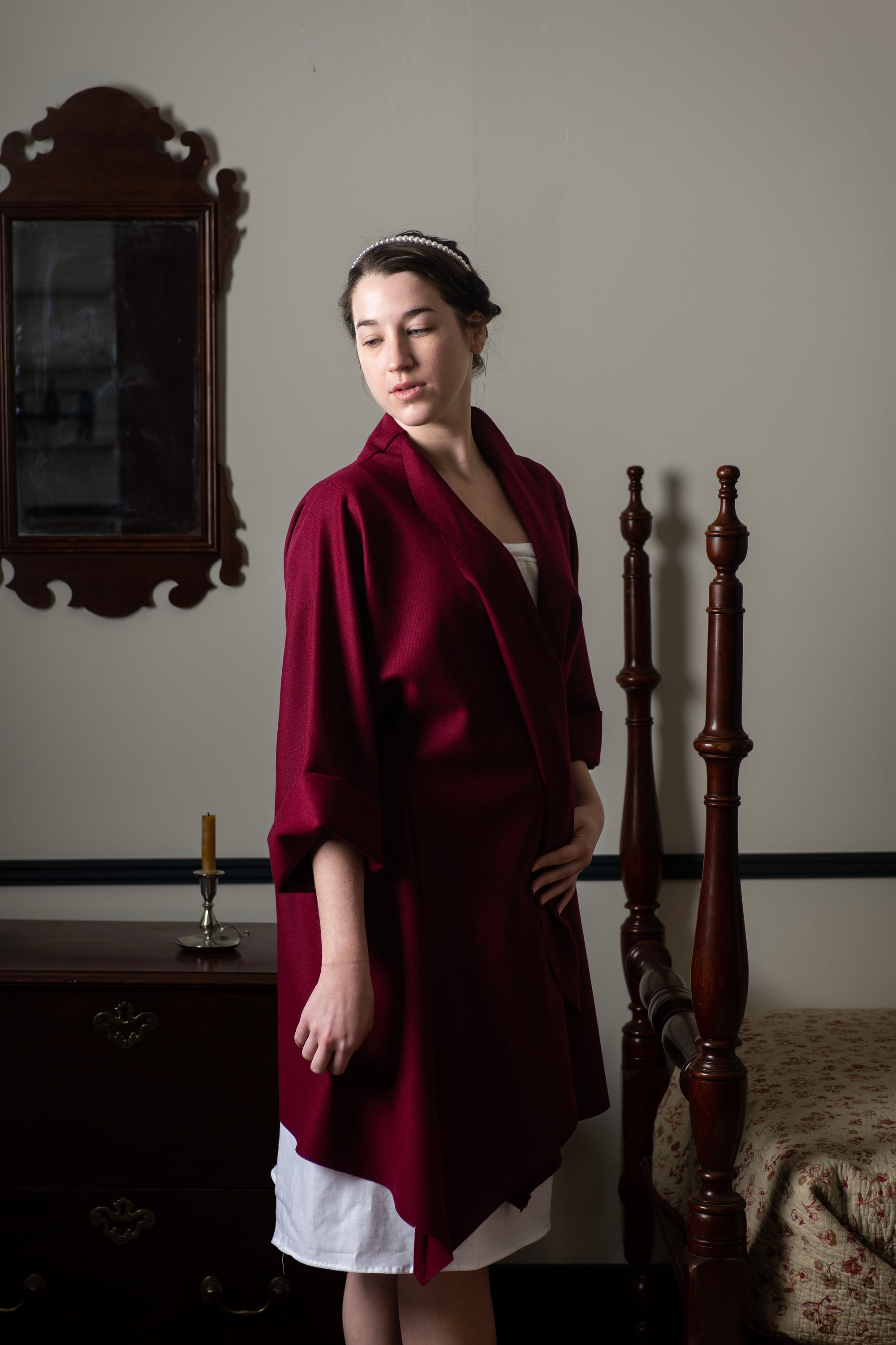 Wool Bedgown - Maroon