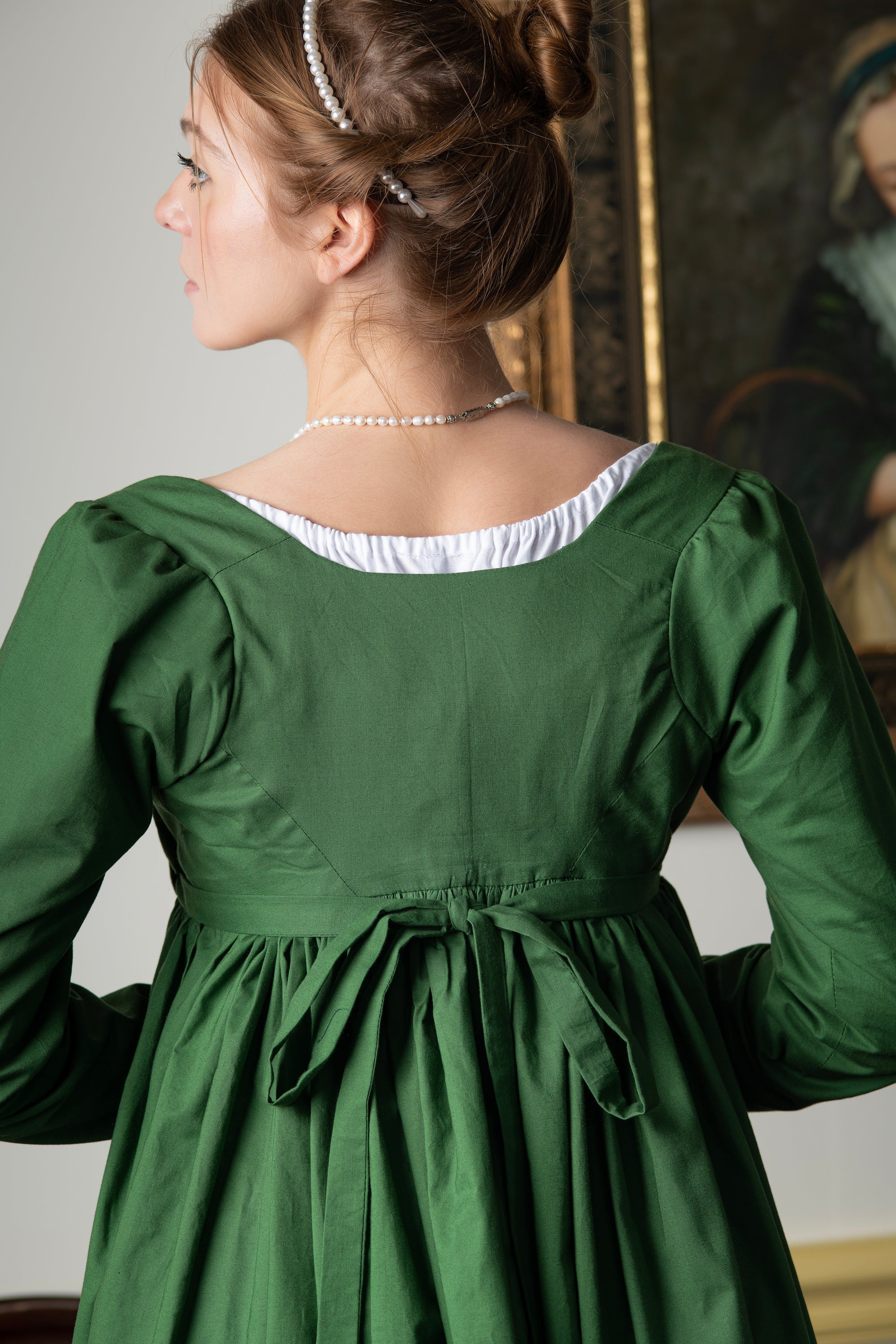 Emerald Green Long Sleeve | Regency Gown