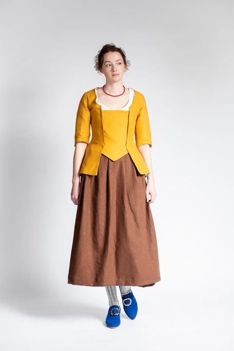18th Century Women&#39;s Jacket from Samson Historical - Yellow Linen Provincial