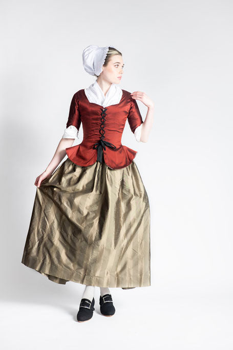 18th Century Women&#39;s Jacket from Samson Historical - Red Silk Fanfare