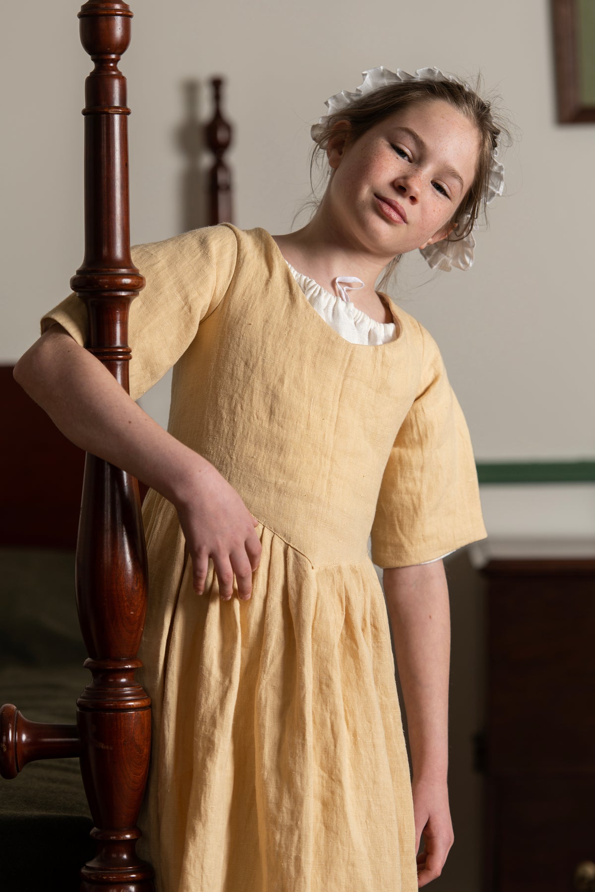 Girls Gown | Yellow Linen