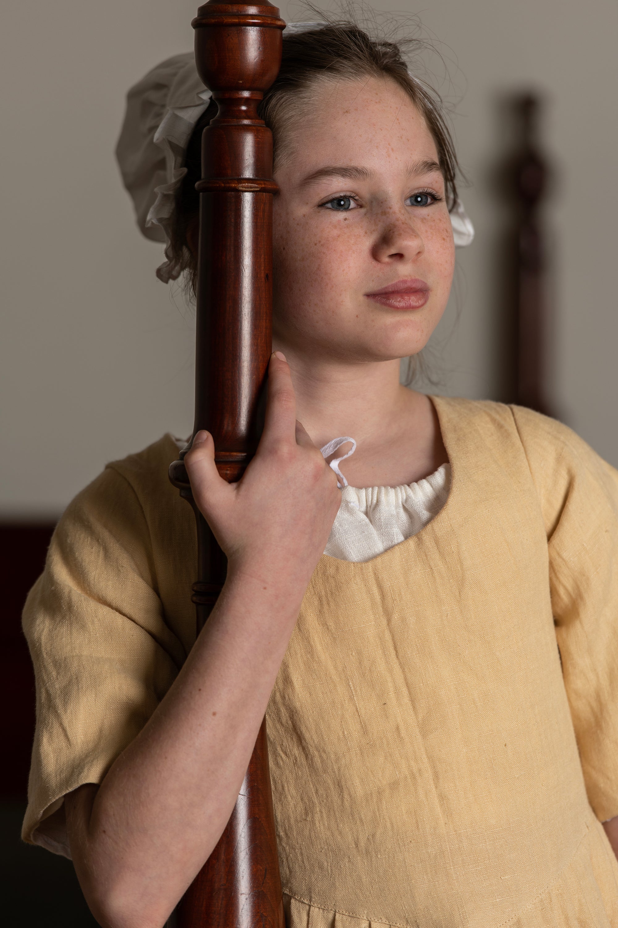 Girls Gown | Yellow Linen