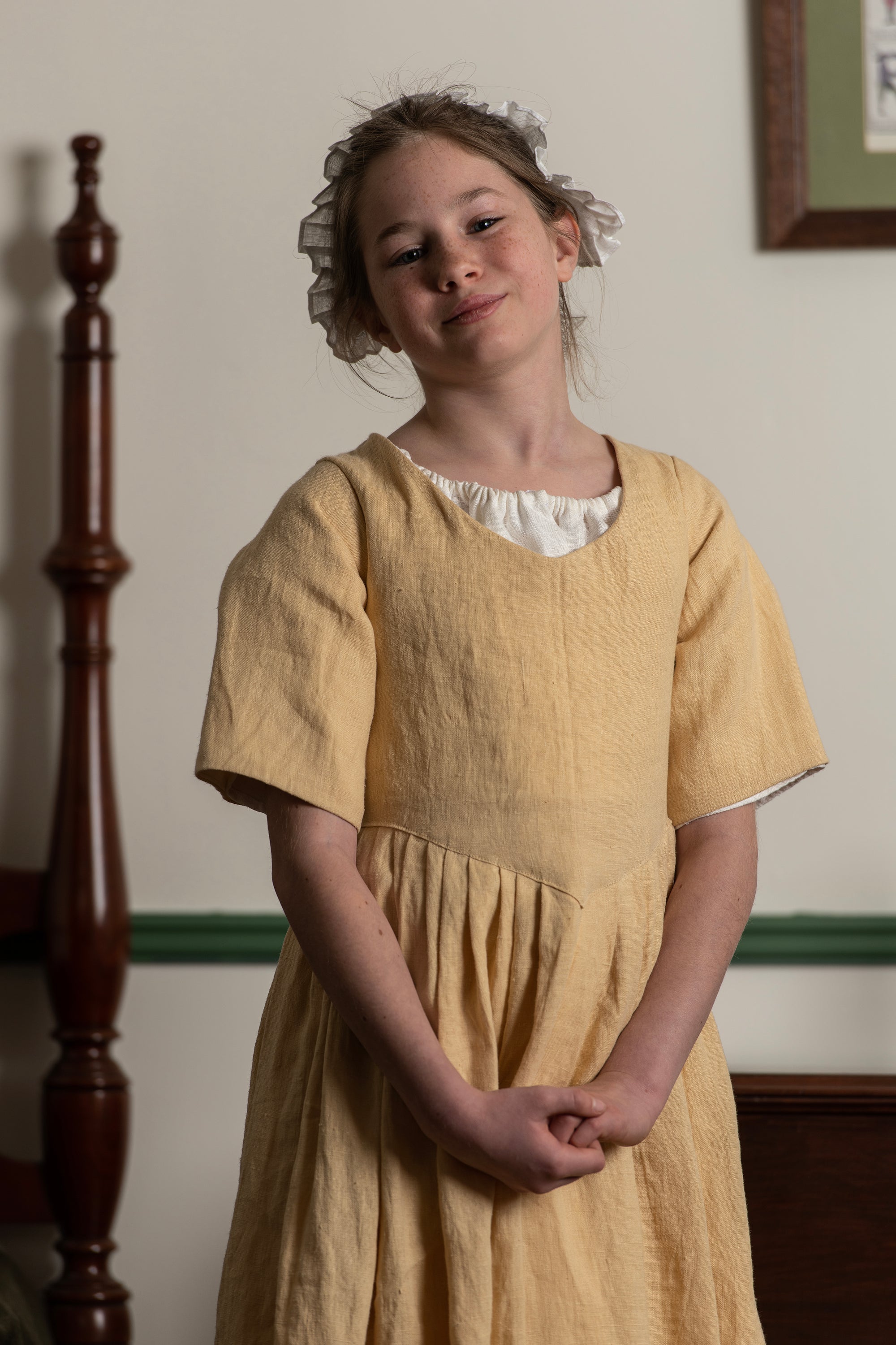 Girls Gown | Yellow Linen