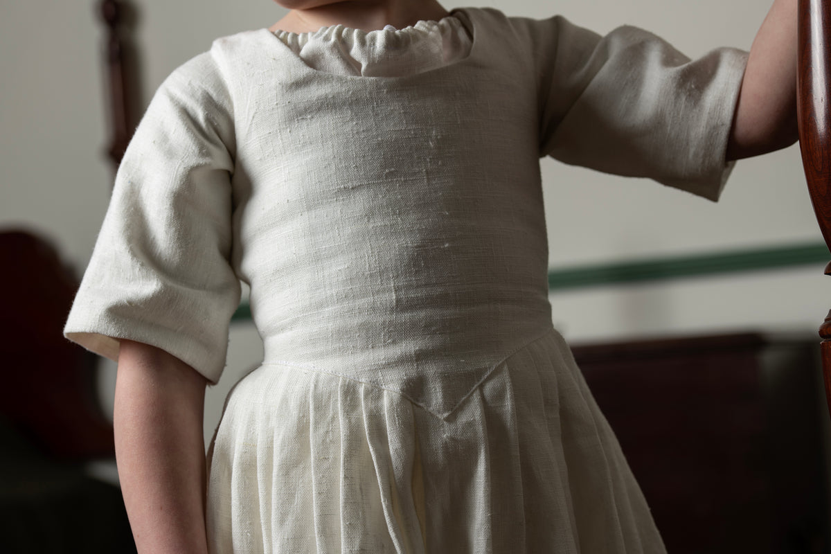 Girls Gown | White Linen