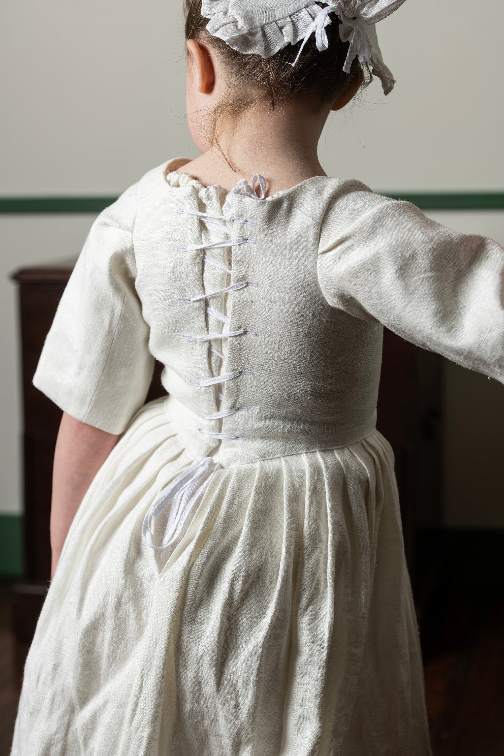 Girls Gown | White Linen