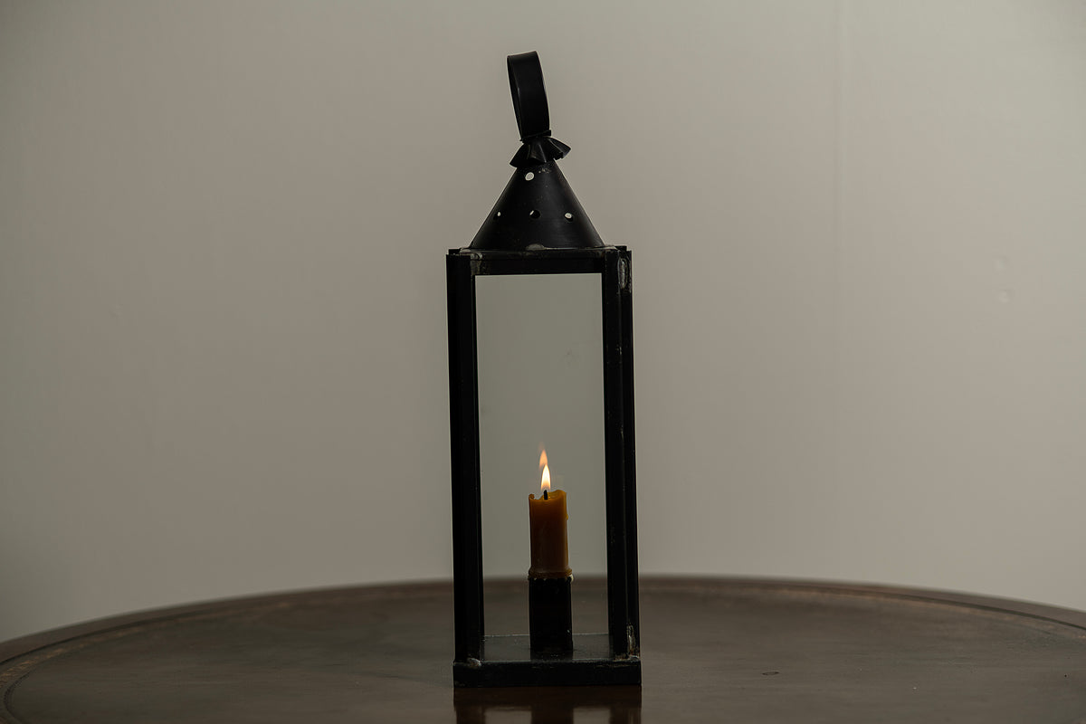 Lanterne à parois en verre et fer