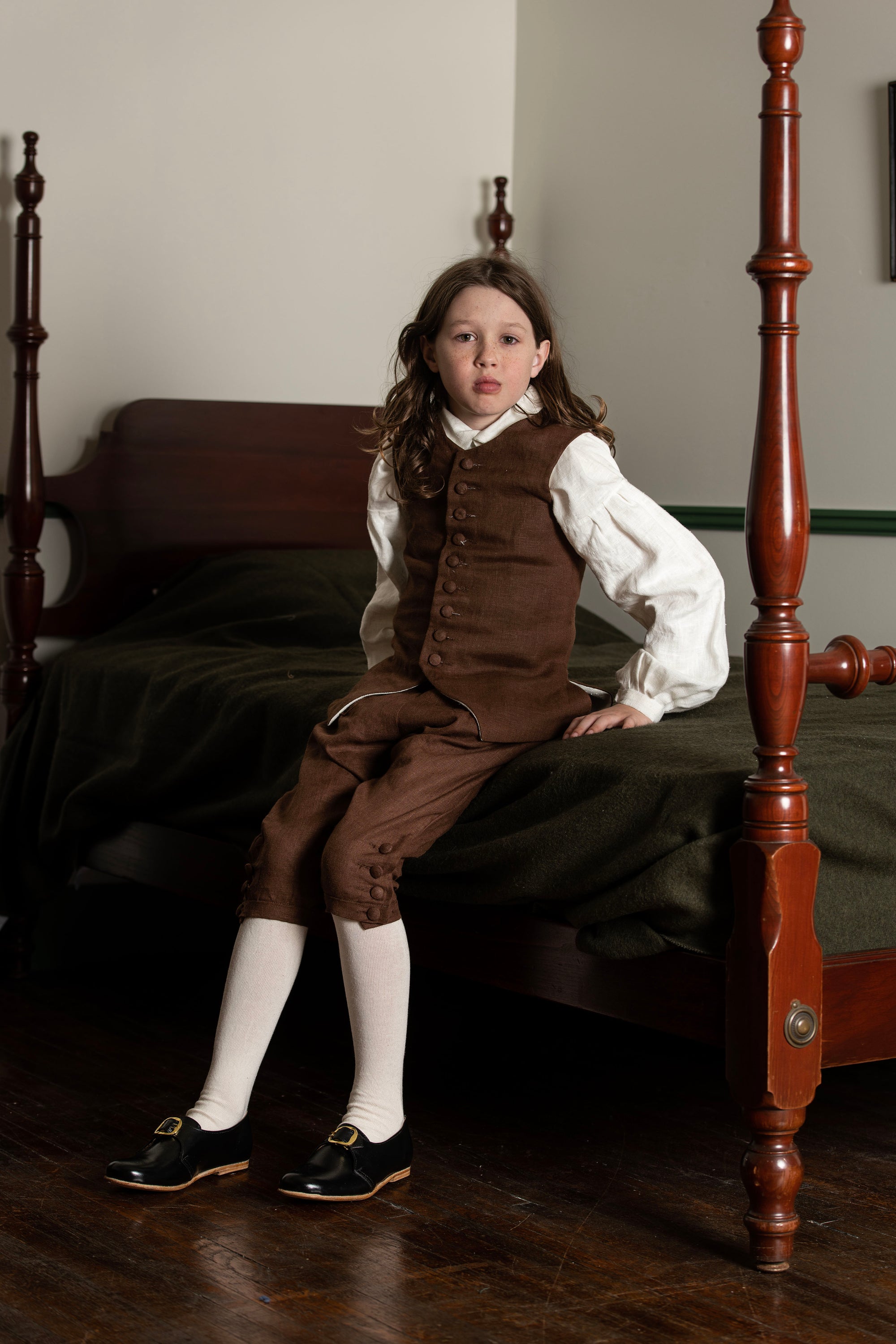 Boys Waistcoats | Brown Linen