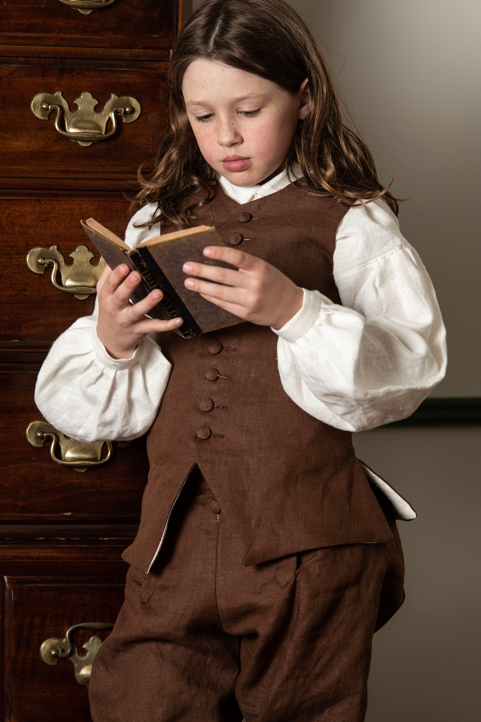 Boys Breeches | Brown Linen